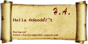 Halla Adeodát névjegykártya