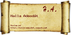 Halla Adeodát névjegykártya